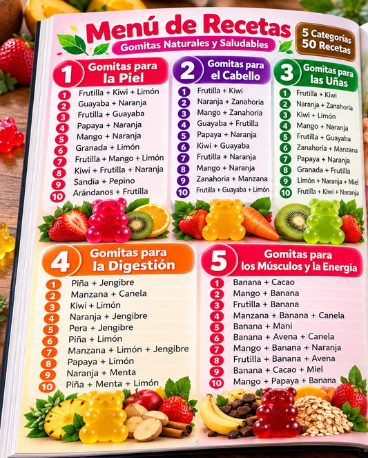 🍬 Gomitas Saludables para tu Bienestar: Piel, Cabello, Uñas, Digestión y Energía ✨